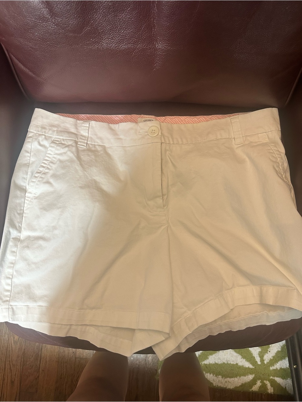 crown & ivy Cream Chino Shorts - Classic Summer Staple